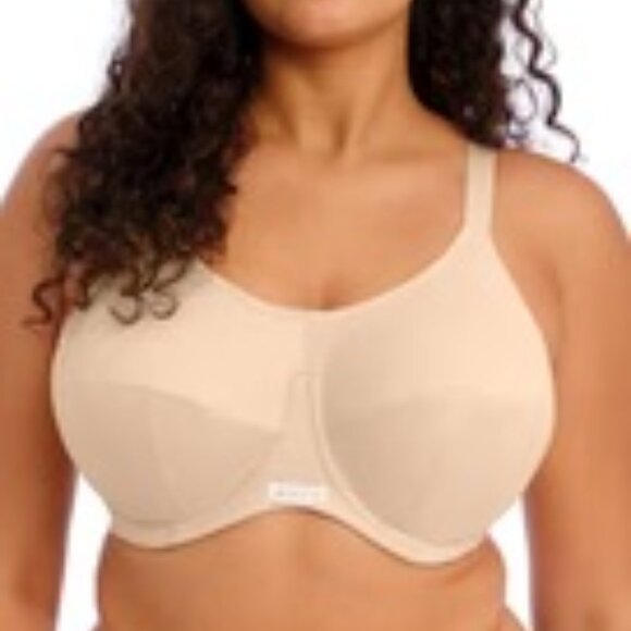Women's Elomi Energise Full Cup Racerback Sports Bra Underwire Beige Size 36O - Picture 7 of 10